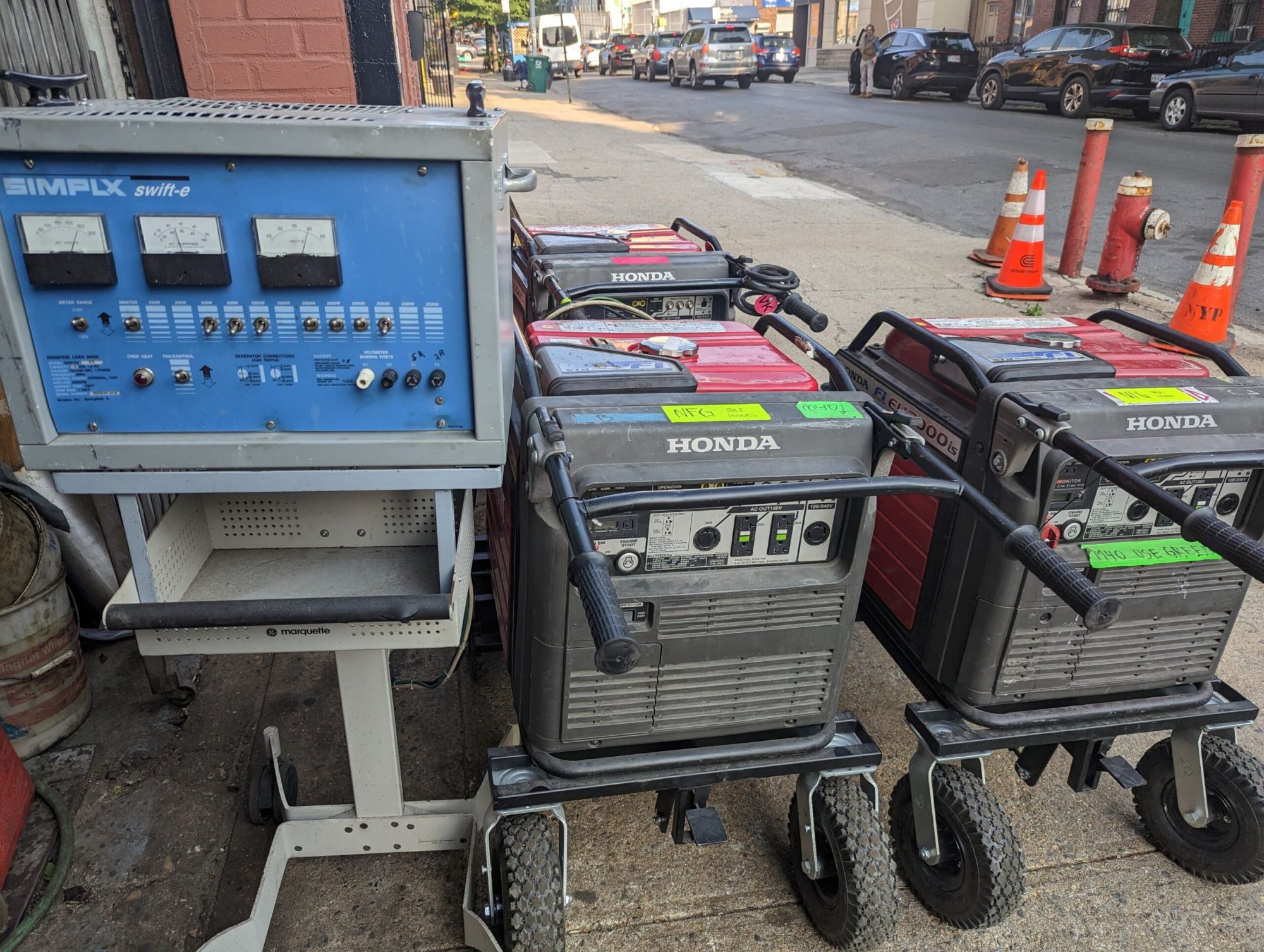 Honda generators and load bank testing equipment Brooklyn